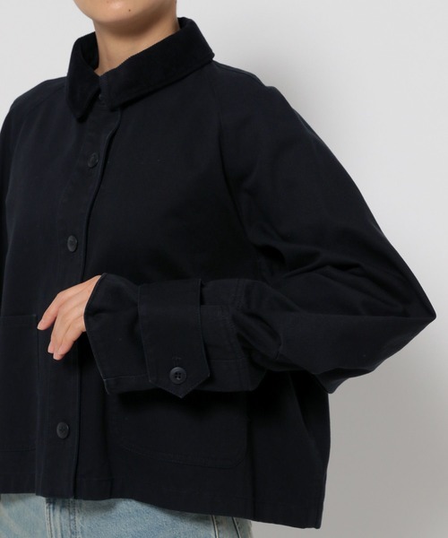 LOWRYS FARM（ローリーズファーム）の「カバーオールショートシャツ　135691（テーラードジャケット・レディース・ブラック/アイボリー/ブルー・FREE）」の8枚目の写真