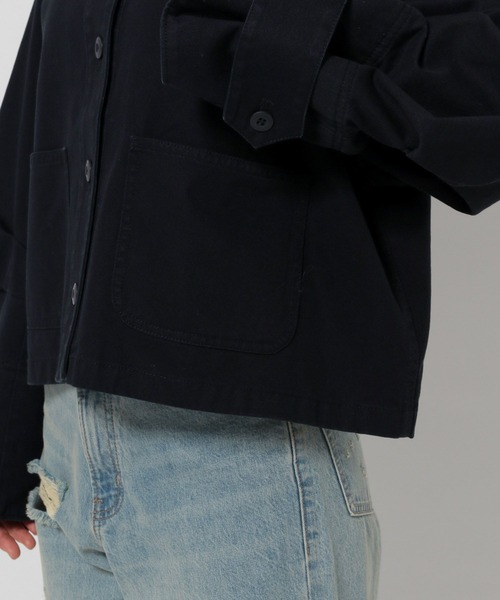 LOWRYS FARM（ローリーズファーム）の「カバーオールショートシャツ　135691（テーラードジャケット・レディース・ブラック/アイボリー/ブルー・FREE）」の9枚目の写真