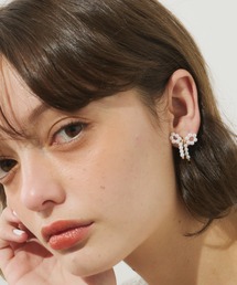 リボンパールピアス