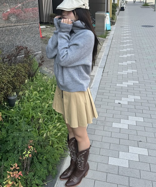 madrepadre(マドレパドレ)の「ベルト付きプリーツミニスカート(スカート・レディース・ブラック/ホワイト/ブラウン/ベージュ・SMALL/MEDIUM/LARGE)」の9枚目の写真