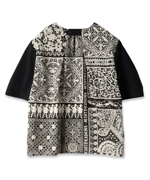 mintdesigns（ミントデザインズ）の「LACE COLLAGE TOPS / レースコラージュトップス（Tシャツ/カットソー・レディース・ブラック/グレー・2）」の7枚目の写真