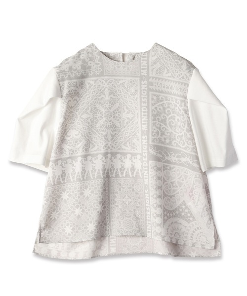 mintdesigns（ミントデザインズ）の「LACE COLLAGE TOPS / レースコラージュトップス（Tシャツ/カットソー・レディース・ブラック/グレー・2）」の8枚目の写真
