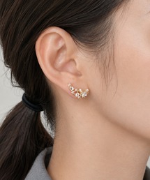 ビジューラインストーンピアス (両耳用)