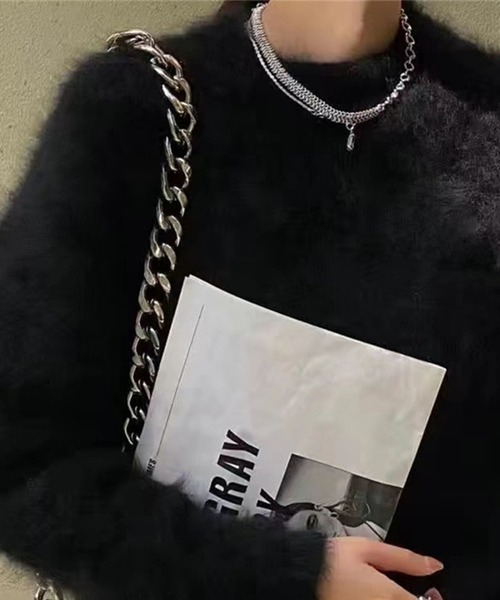 GLAMOROUS JANE(グラマラスジェーン)の「シャギーオーバーサイズニットトップス(ニット/セーター・レディース・ブルー/ブラック/ベージュ/ホワイト・FREE)」の9枚目の写真