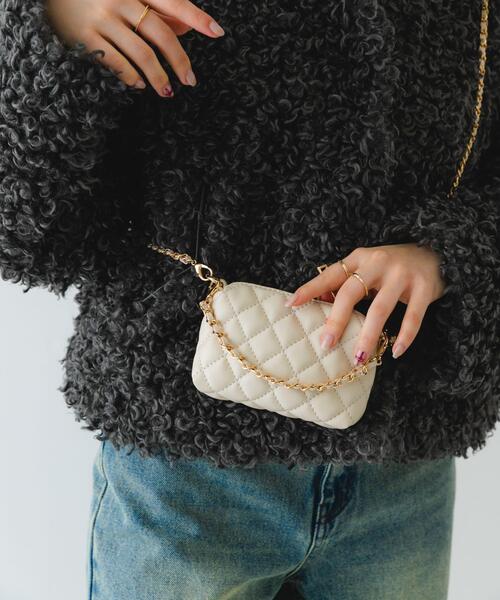 RODE SKO（ロデスコ）の「ナノバッグ(キルティングチェーン)（ショルダーバッグ・レディース・ホワイト・ONE）」の7枚目の写真