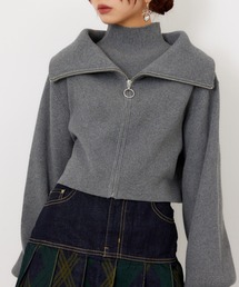 SLY | COLLAR ZIP CROP 2P TOPS カラー ジップ クロップ 2ピー トップス(ニット/セーター)