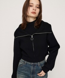 COLLAR ZIP CROP 2P TOPS カラー ジップ クロップ 2ピー トップス