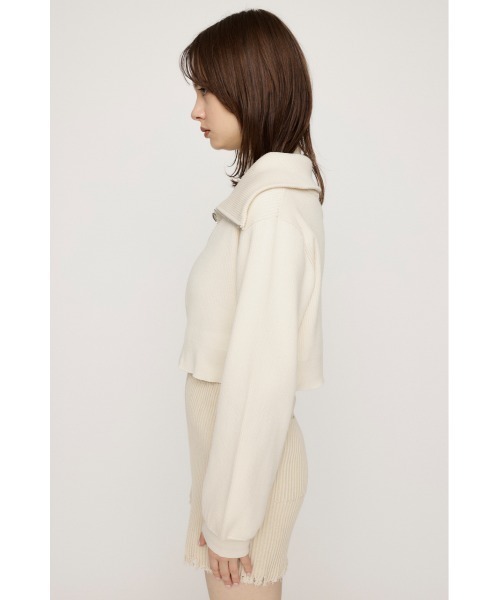セール】COLLAR ZIP CROP 2P TOPS カラー ジップ クロップ 2ピー