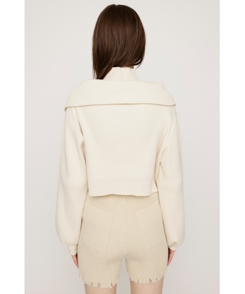 SLY(スライ)の「COLLAR ZIP CROP 2P TOPS カラー ジップ クロップ 2ピー トップス(ニット/セーター・レディース・杢グレー/ライトブルー/ブラック/アイボリー・FREE)」の9枚目の写真