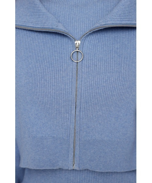 SLY(スライ)の「COLLAR ZIP CROP 2P TOPS カラー ジップ クロップ 2ピー トップス(ニット/セーター・レディース・杢グレー/ライトブルー/ブラック/アイボリー・FREE)」の17枚目の写真