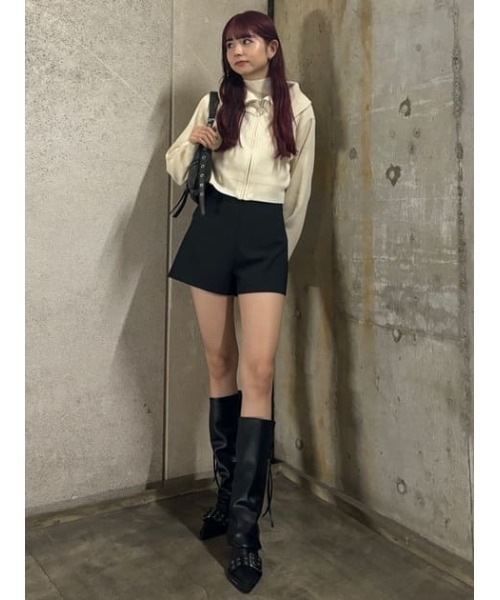 SLY(スライ)の「COLLAR ZIP CROP 2P TOPS カラー ジップ クロップ 2ピー トップス(ニット/セーター・レディース・杢グレー/ライトブルー/ブラック/アイボリー・FREE)」の22枚目の写真
