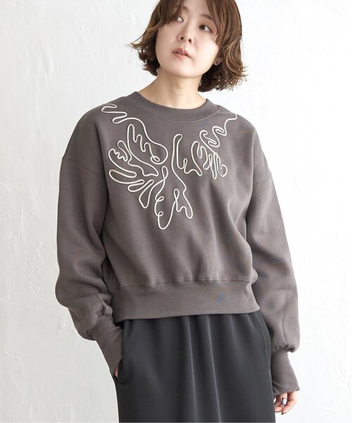 notch.(ノッチ)の「裏起毛ラメコード刺繍スウェット(スウェット・レディース・ブラック/オフホワイト/チャコール・M)」の3枚目の写真