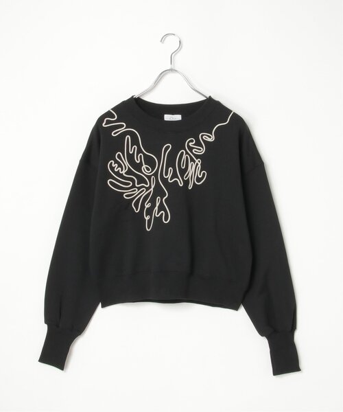 notch.(ノッチ)の「裏起毛ラメコード刺繍スウェット(スウェット・レディース・ブラック/オフホワイト/チャコール・M)」の10枚目の写真