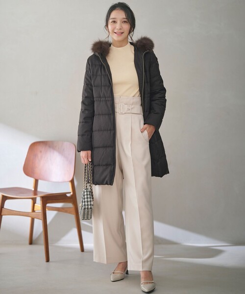 【BAILA12月号掲載・貴島明日香さんコラボ】ハイカットリターン ワイドパンツ