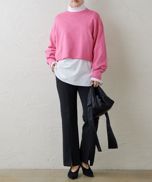 Whim Gazette（ウィムガゼット）の「ウォッシュ裏毛プルオーバー（スウェット・レディース・ベージュ/ピンク/グレー・FREE）」の16枚目の写真