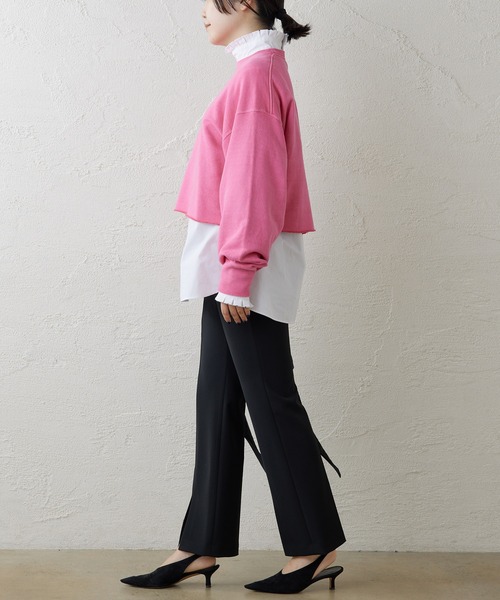 Whim Gazette（ウィムガゼット）の「ウォッシュ裏毛プルオーバー（スウェット・レディース・ベージュ/ピンク/グレー・FREE）」の13枚目の写真