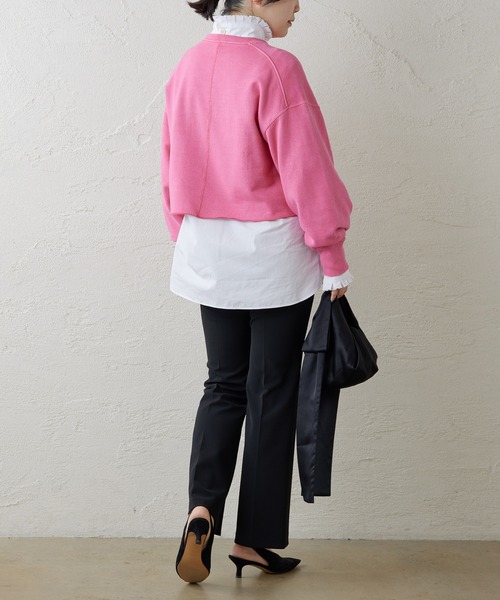 Whim Gazette（ウィムガゼット）の「ウォッシュ裏毛プルオーバー（スウェット・レディース・ベージュ/ピンク/グレー・FREE）」の14枚目の写真