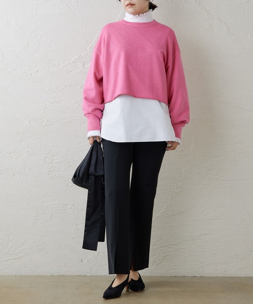 Whim Gazette（ウィムガゼット）の「ウォッシュ裏毛プルオーバー（スウェット・レディース・ベージュ/ピンク/グレー・FREE）」の22枚目の写真