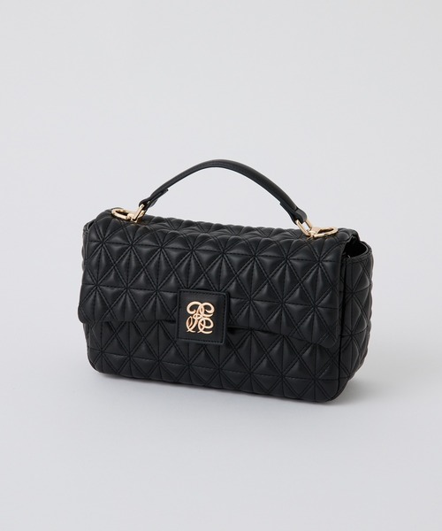 one after another NICE CLAUP(ワンアフターアナザーナイスクラップ)の「エンブレム付きキルティングショルダーバッグ(ショルダーバッグ・レディース・ブラウン/ブラック/アイボリー・FREE)」の5枚目の写真