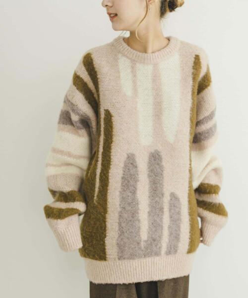 ITEMS URBANRESEARCH(アイテムズ アーバンリサーチ)の「シャギーモチーフビッグニット(ニット/セーター・レディース・ベージュ/ピンク/ブルー・FREE)」の19枚目の写真