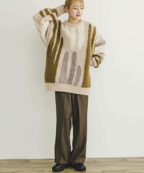 ITEMS URBANRESEARCH(アイテムズ アーバンリサーチ)の「シャギーモチーフビッグニット(ニット/セーター・レディース・ベージュ/ピンク/ブルー・FREE)」の21枚目の写真