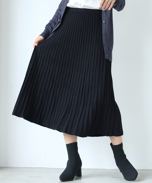 itto...(イット)の「もっちりやわらかニットプリーツスカート(スカート・レディース・ブラウン/ベージュ/ブラック/杢グレー・M)」の7枚目の写真