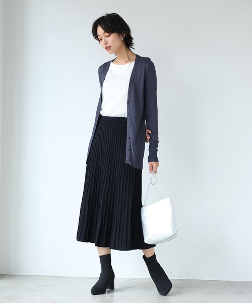itto...(イット)の「もっちりやわらかニットプリーツスカート(スカート・レディース・ブラウン/ベージュ/ブラック/杢グレー・M)」の10枚目の写真