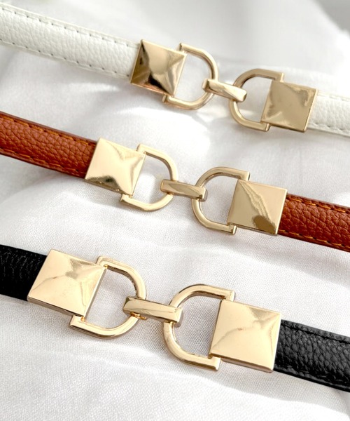 Julia Boutique（ジュリアブティック）の「ゴールドバックル細ベルト（ベルト・レディース・ホワイト/ブラウン/ブラック・ONE）」の17枚目の写真