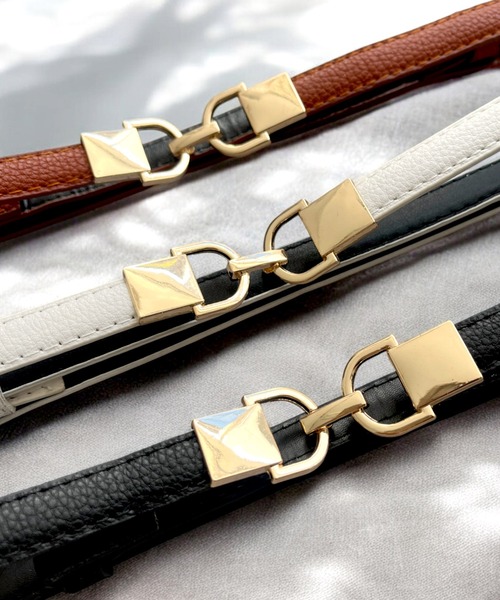 Julia Boutique（ジュリアブティック）の「ゴールドバックル細ベルト（ベルト・レディース・ホワイト/ブラウン/ブラック・ONE）」の20枚目の写真