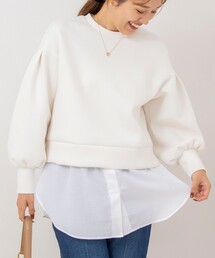 NOLLEY’S | ウォッシャブルシャツテール付きダンボールプルオーバーカットソー(Tシャツ/カットソー)