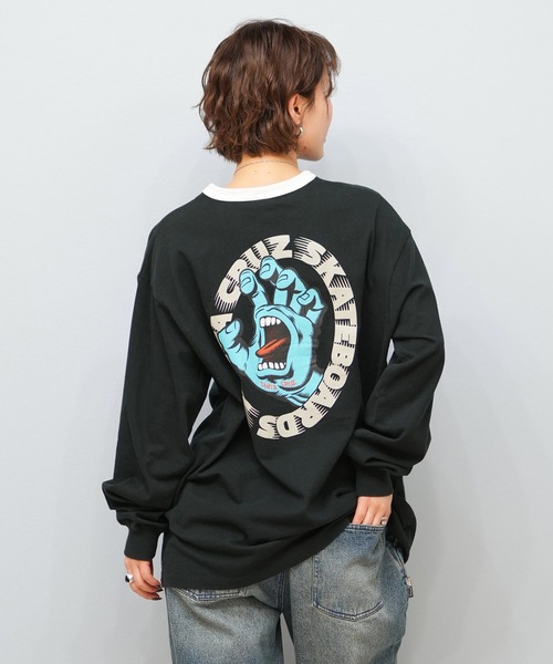 SANTA CRUZ(サンタクルーズ)の「SANTACRUZ/サンタクルーズ バックプリントロンT 502251431(Tシャツ/カットソー・レディース・ホワイト/ライトブラック・L/M)」の1枚目の写真
