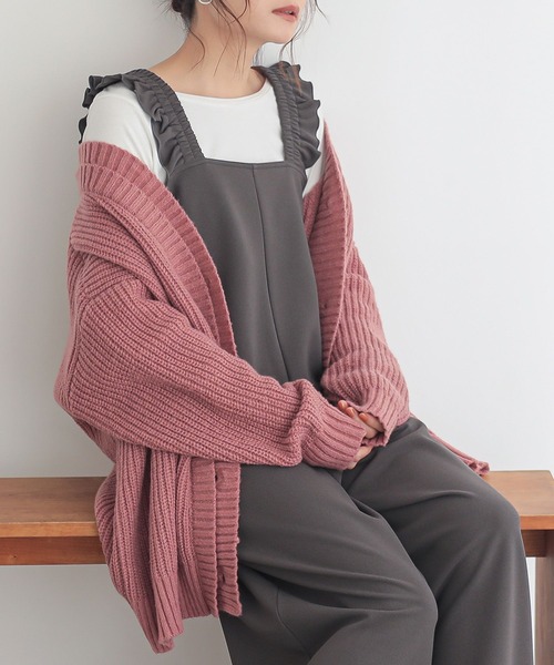 n'OrLABEL(ノアールレーベル)の「『肩フリルサロペット』(サロペット/オーバーオール・レディース・チャコール/ブラック・2/1)」の16枚目の写真