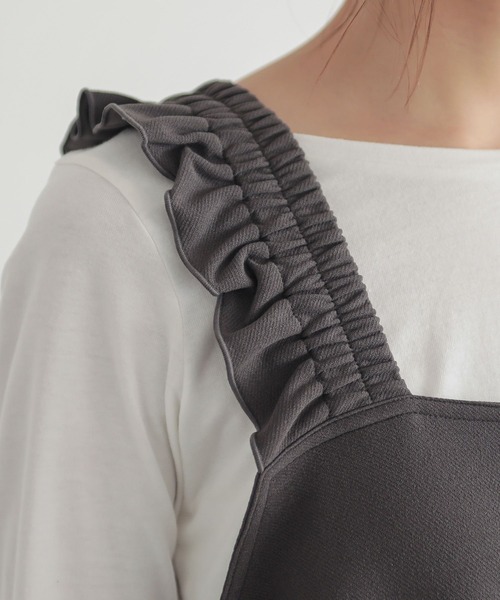 n'OrLABEL(ノアールレーベル)の「『肩フリルサロペット』(サロペット/オーバーオール・レディース・チャコール/ブラック・2/1)」の18枚目の写真