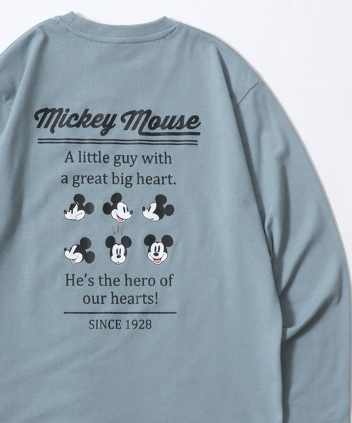 Disney(ディズニー)の「Disney/ディズニー ミッキー ミニー ドナルド デイジー グーフィー ワンポイン刺繍 フロント バックプリントロンT 長袖 レディース メンズ(Tシャツ/カットソー・レディース・ブラック/サックスブルー/ライトグリーン/アイボリー・M/L/LL)」の4枚目の写真
