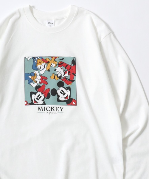 Disney(ディズニー)の「Disney/ディズニー ミッキー ミニー ドナルド デイジー グーフィー ワンポイン刺繍 フロント バックプリントロンT 長袖 レディース メンズ(Tシャツ/カットソー・レディース・ブラック/サックスブルー/ライトグリーン/アイボリー・M/L/LL)」の2枚目の写真