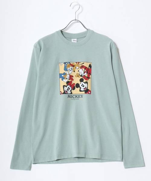 Disney(ディズニー)の「Disney/ディズニー ミッキー ミニー ドナルド デイジー グーフィー ワンポイン刺繍 フロント バックプリントロンT 長袖 レディース メンズ(Tシャツ/カットソー・レディース・ブラック/サックスブルー/ライトグリーン/アイボリー・M/L/LL)」の9枚目の写真