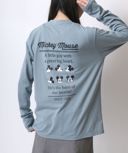 Disney(ディズニー)の「Disney/ディズニー ミッキー ミニー ドナルド デイジー グーフィー ワンポイン刺繍 フロント バックプリントロンT 長袖 レディース メンズ(Tシャツ/カットソー・レディース・ブラック/サックスブルー/ライトグリーン/アイボリー・M/L/LL)」の21枚目の写真
