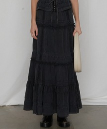 PRANK PROJECT | 【2025 Spring Pre-Order】ピグメントコットンレースマキシスカート / Pigment Cotton Lace Maxi Skirt(スカート)