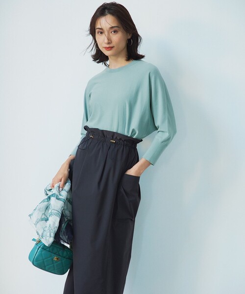 セール】【撥水加工/洗える】ブライトタフタ ドロスト スカート