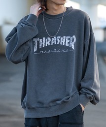 THRASHER | 【at】〔THRASHER/スラッシャー〕ピグメント加工 かすれロゴ クルーネックスウェット(スウェット)