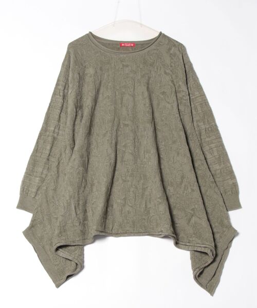 チャイハネ(チャイハネ)の「【チャイハネ】ジャカードコットンニットペイズリートップス(ニット/セーター・レディース・ブラック/ベージュ/グレー/カーキ・FREE)」の4枚目の写真