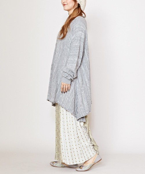 チャイハネ(チャイハネ)の「【チャイハネ】ジャカードコットンニットペイズリートップス(ニット/セーター・レディース・ブラック/ベージュ/グレー/カーキ・FREE)」の7枚目の写真