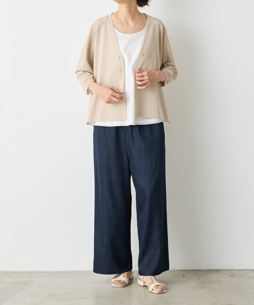 ビアズリー　マルチウエストリブパンツ　新品未使用品 ビアズリー BEARDSLEY マルチウエストリブパンツ （beige