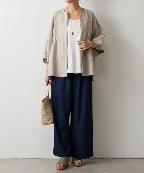 ビアズリー　マルチウエストリブパンツ　新品未使用品 ビアズリー BEARDSLEY マルチウエストリブパンツ （lightgrey