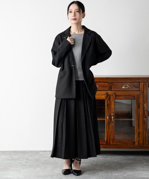 MILLION CARATS（ミリオンカラッツ）の「上品な雰囲気と程よいリラックス感が、大人の余裕を演出する配色ステッチツイードジャケット（その他アウター・レディース・ブラック/グレー/チャコールグレー・FREE）」の7枚目の写真