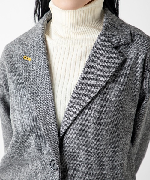 MILLION CARATS（ミリオンカラッツ）の「上品な雰囲気と程よいリラックス感が、大人の余裕を演出する配色ステッチツイードジャケット（その他アウター・レディース・ブラック/グレー/チャコールグレー・FREE）」の12枚目の写真