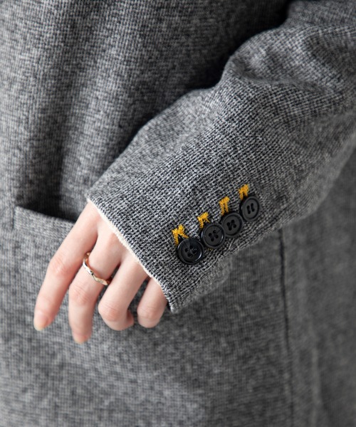 MILLION CARATS（ミリオンカラッツ）の「上品な雰囲気と程よいリラックス感が、大人の余裕を演出する配色ステッチツイードジャケット（その他アウター・レディース・ブラック/グレー/チャコールグレー・FREE）」の17枚目の写真