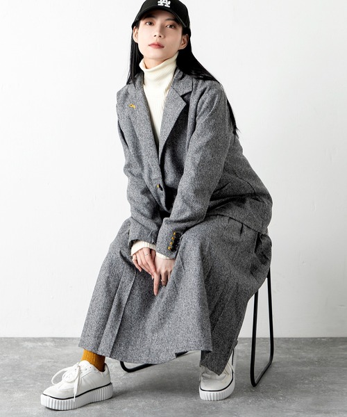 MILLION CARATS（ミリオンカラッツ）の「上品な雰囲気と程よいリラックス感が、大人の余裕を演出する配色ステッチツイードジャケット（その他アウター・レディース・ブラック/グレー/チャコールグレー・FREE）」の21枚目の写真