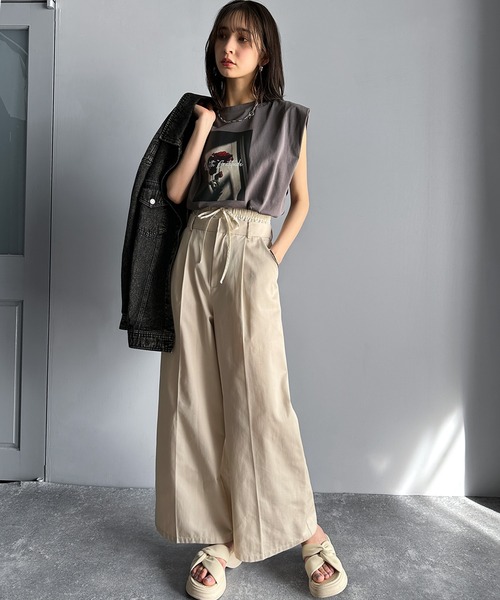 classicalelf（クラシカルエルフ）の「シンプルなのに着映える！お花フォトプリントシルケット加工フレンチスリーブTシャツ（Tシャツ/カットソー・レディース・モーブ系/チャコール/ホワイト・LARGE/MEDIUM/SMALL/X-LARGE）」の21枚目の写真