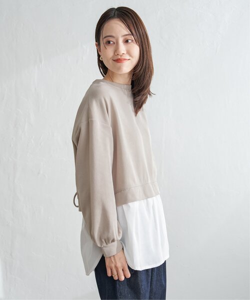 ikka(イッカ)の「ポンチ切り替えレイヤードプルオーバー(Tシャツ/カットソー・レディース・ベージュ/ネイビー/ミント・M/L/S)」の14枚目の写真
